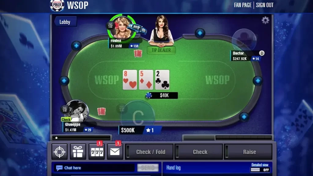 WSOP Mobile Game Free Chips